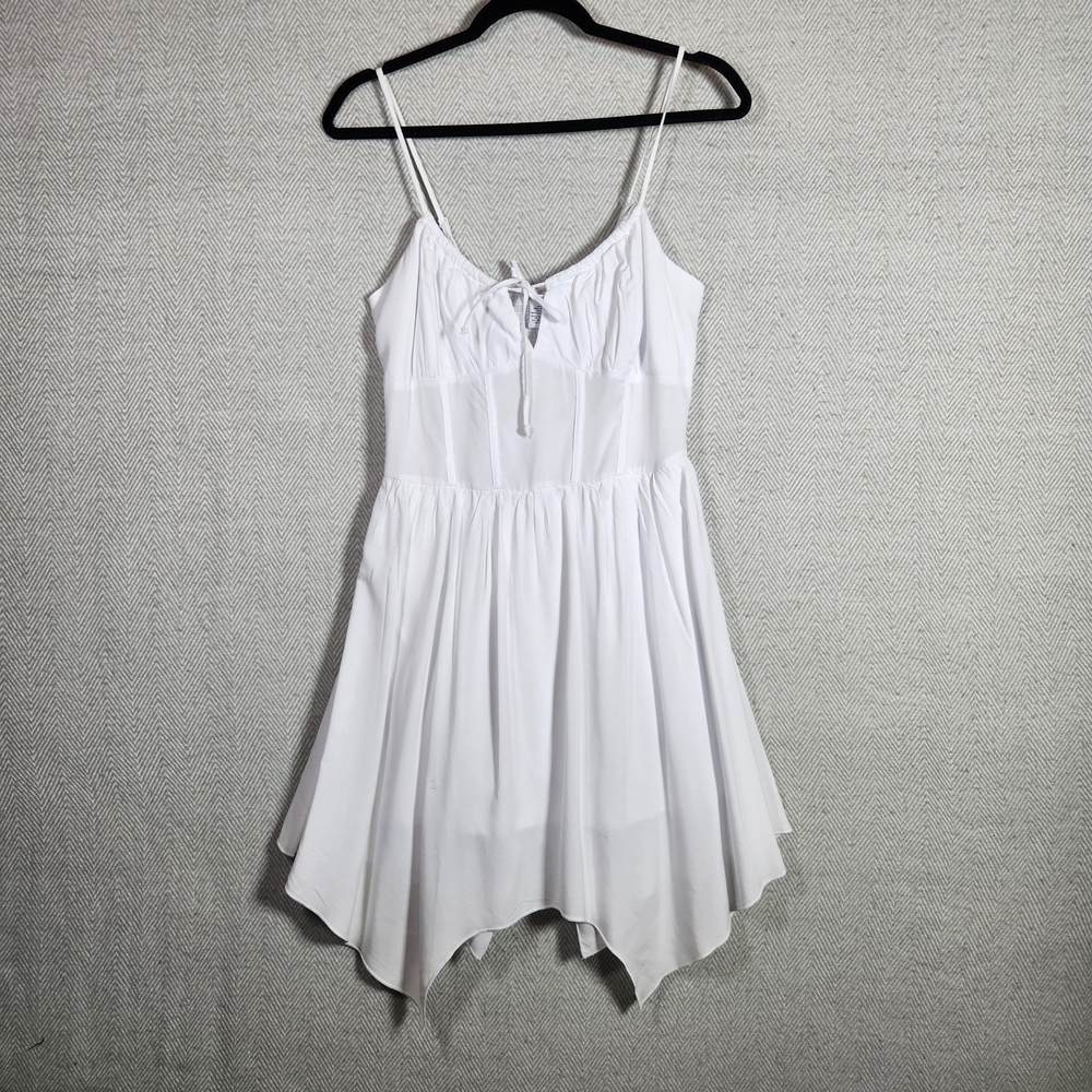 Rue 21 White Spaghetti Strap Dress Medium Lined #spring